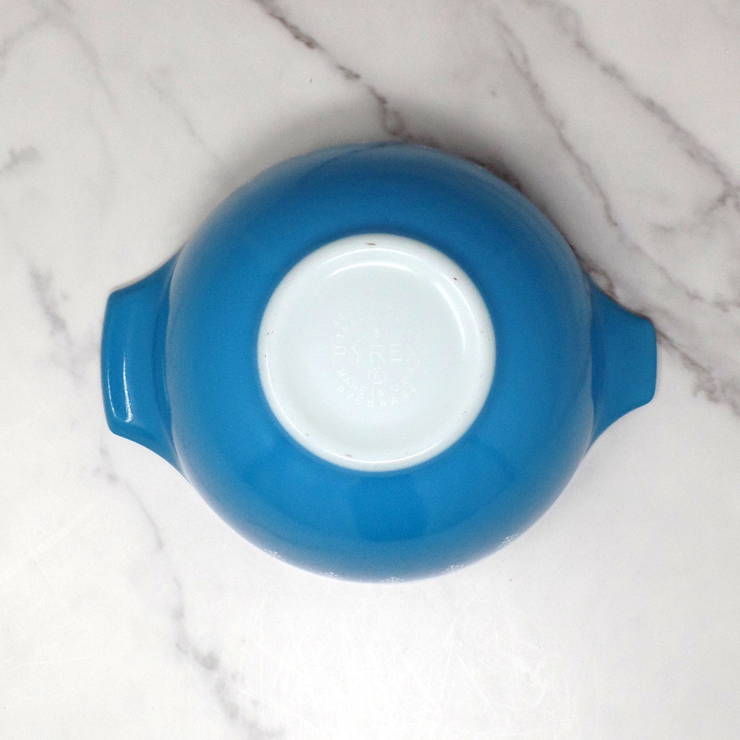 Vintage Pyrex Full Set of Four Cinderella Nesting Mixing Bowls, Snowflake Blue (441, 442, 443, 444) (1950s-1960s)