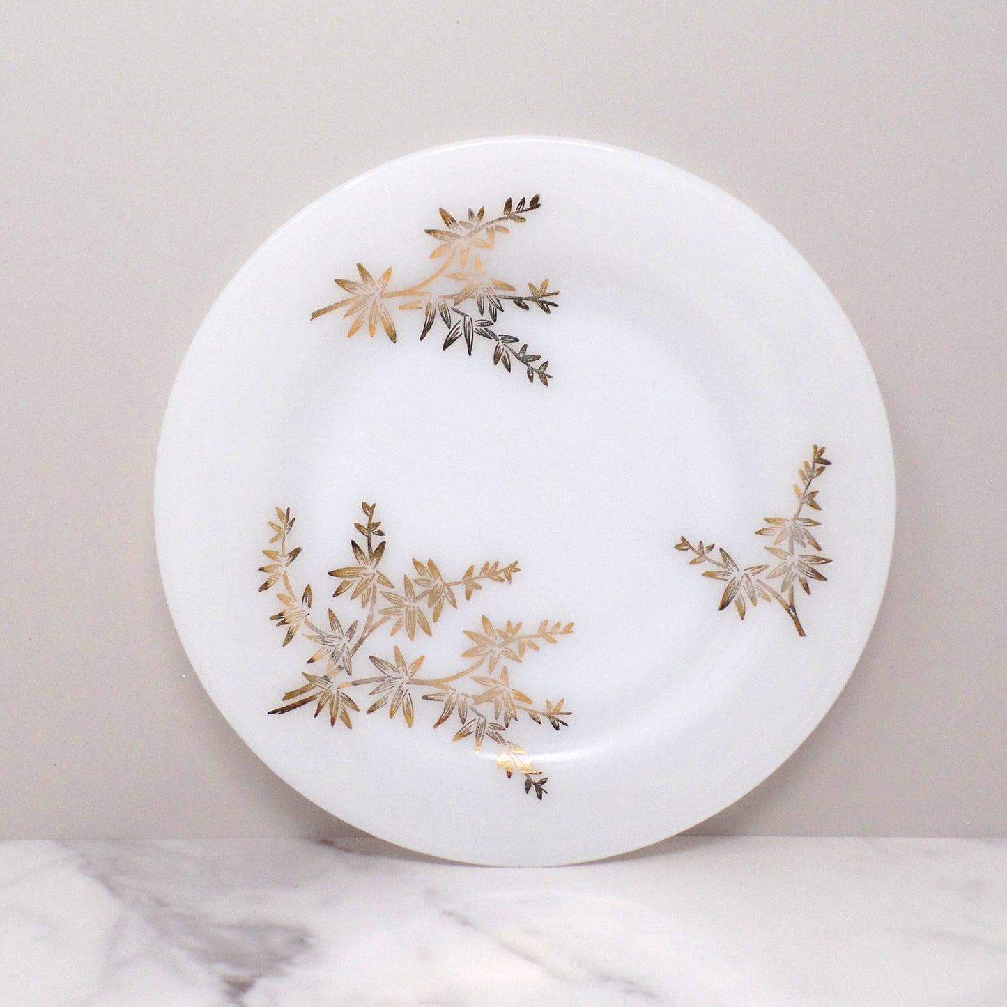Vintage Federal Glass Golden Glory Salad Plate, 7 3/4" (1960s)
