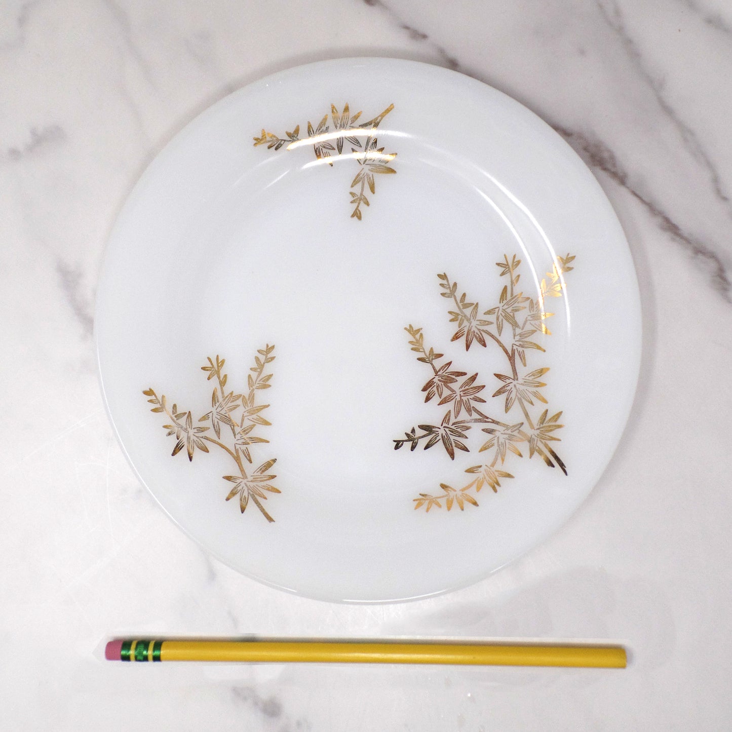 Vintage Federal Glass Golden Glory Salad Plate, 7 3/4" (1960s)