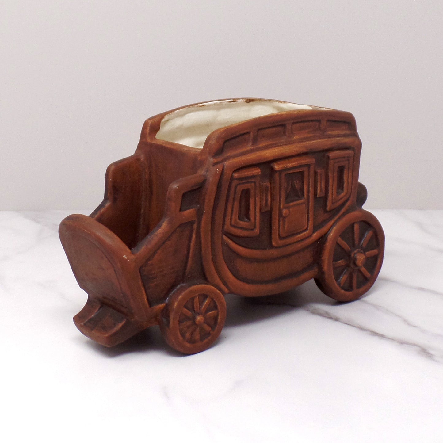 Vintage Ceramic Stagecoach Planter, made in Japan (1970s)