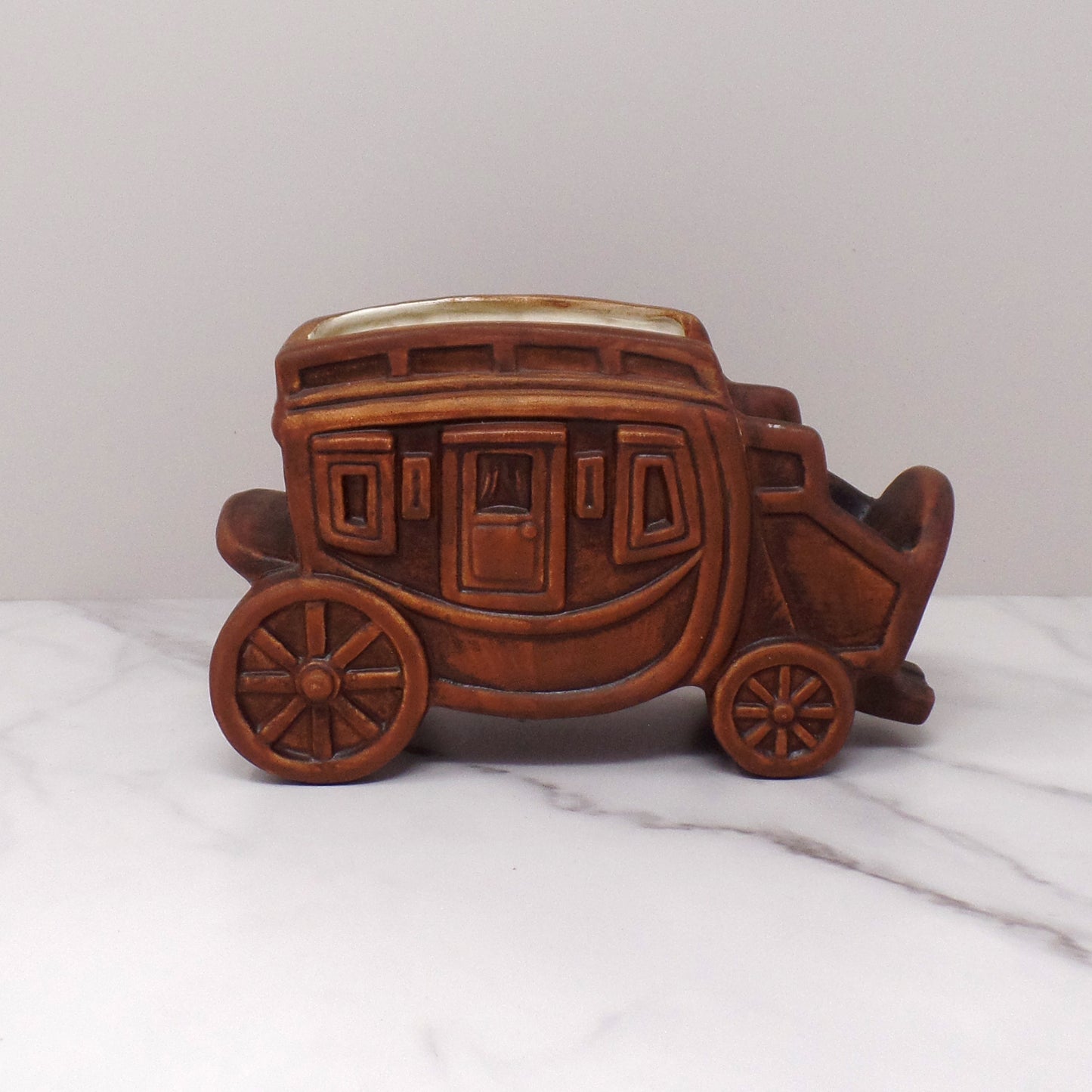 Vintage Ceramic Stagecoach Planter, made in Japan (1970s)