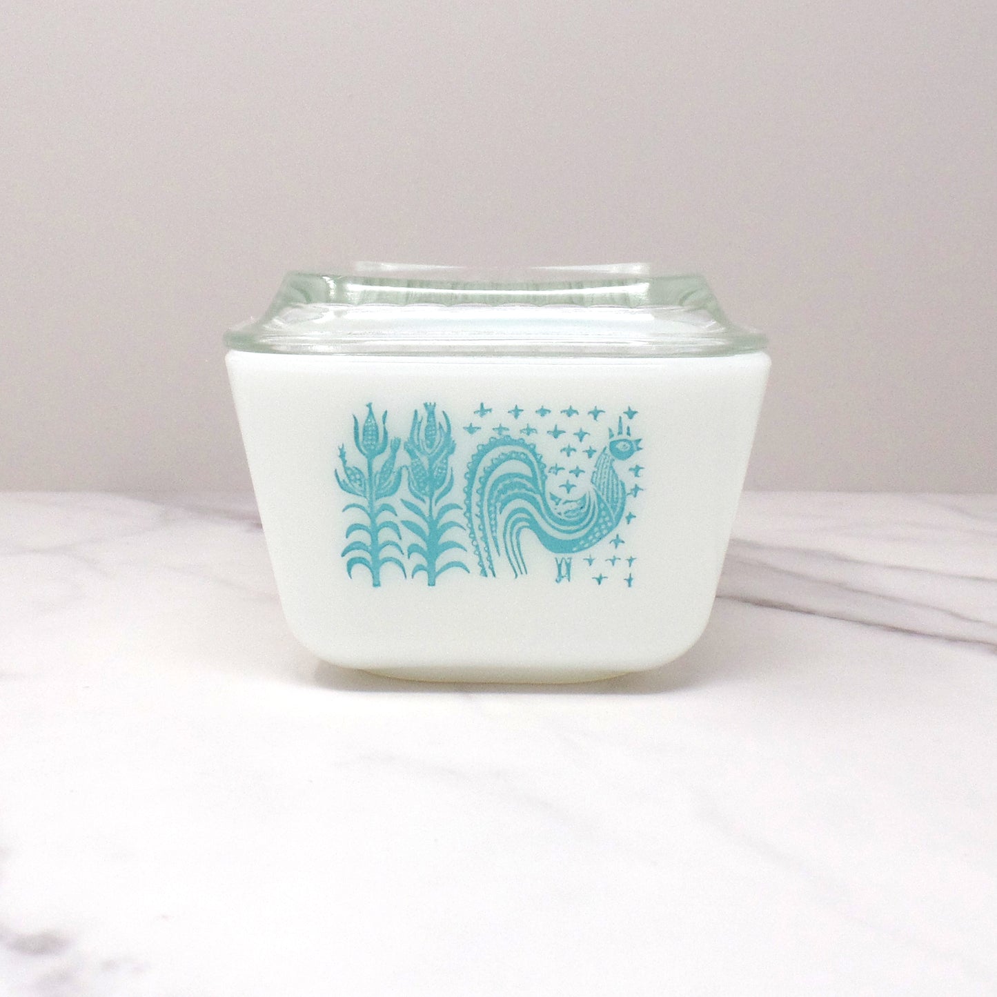 Vintage Pyrex 1 1/2 Pint Refrigerator Dish (502) with Lid, Butterprint (1957-68)