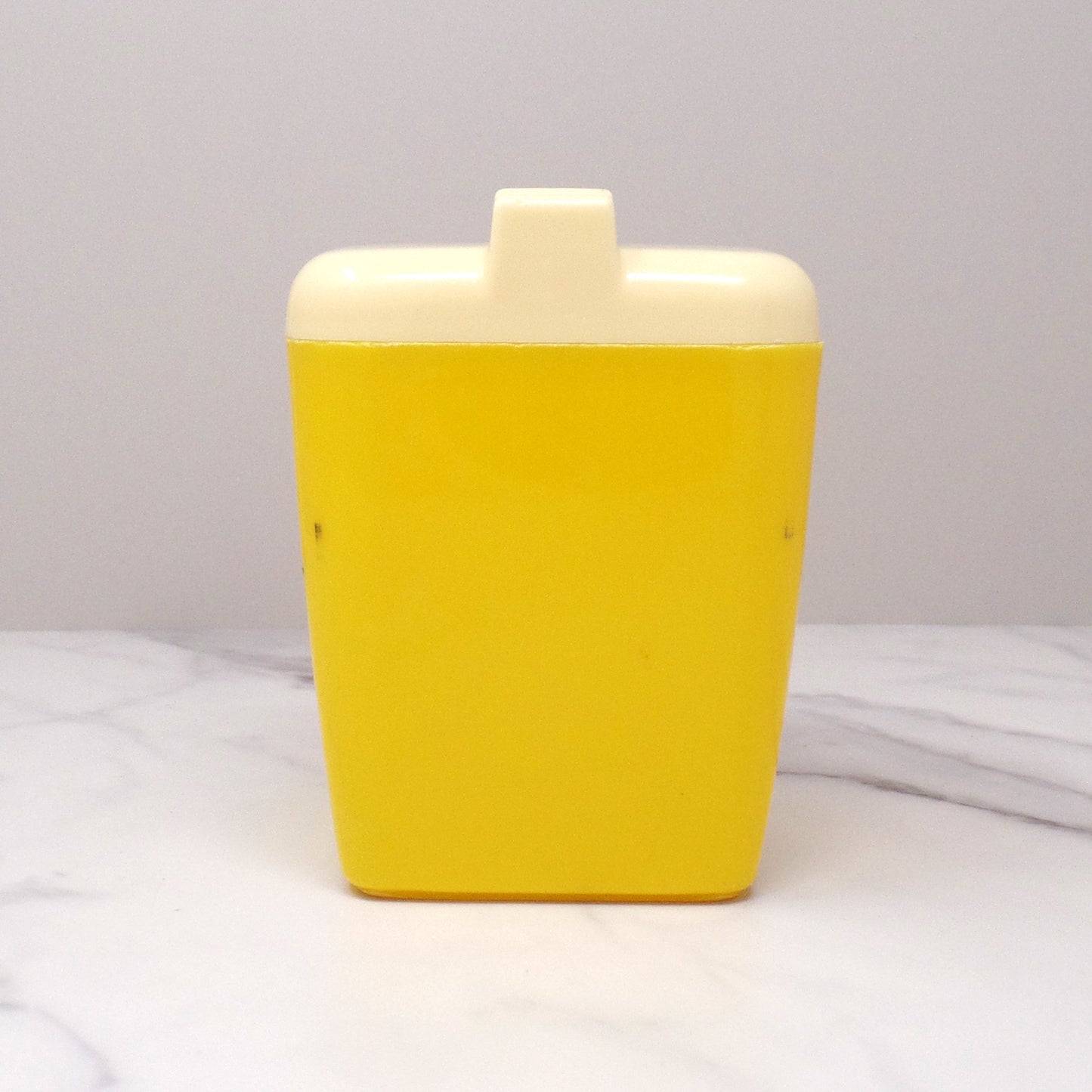Vintage Burroughs Burrite Yellow Plastic Canister (312) with Floral Pattern (1950s)