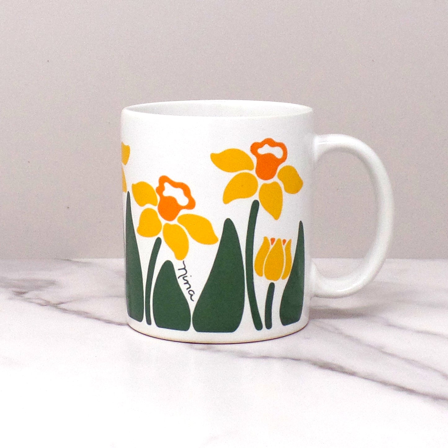 Vintage Nina Daffodil Mug, 12 oz (1983)