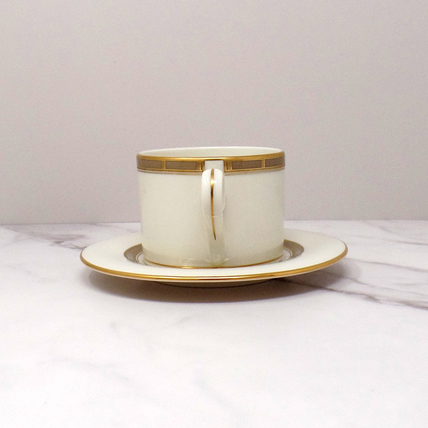 Vintage Lenox Bone China Desert Vista Flat Cup and Saucer (2005-2008)