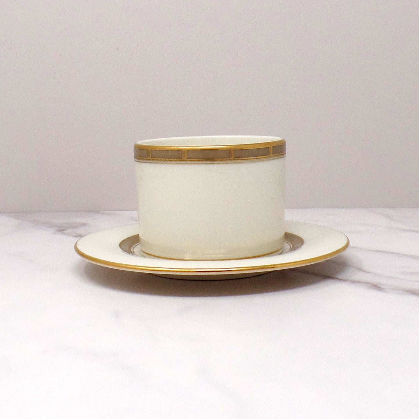 Vintage Lenox Bone China Desert Vista Flat Cup and Saucer (2005-2008)
