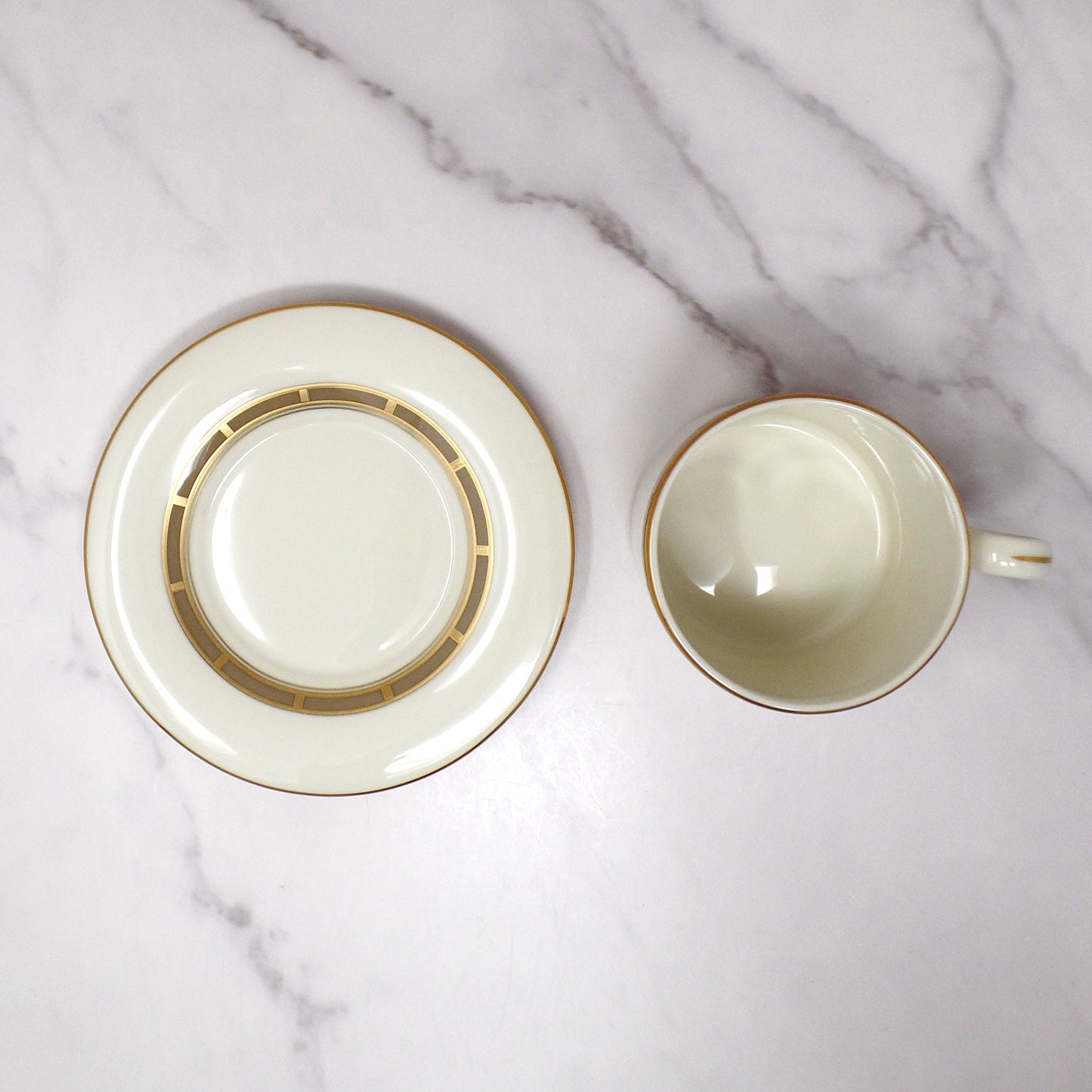 Vintage Lenox Bone China Desert Vista Flat Cup and Saucer (2005-2008)