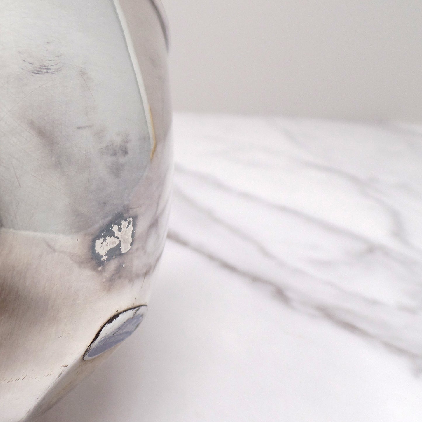 Vintage Reed & Barton Blue Enamel Silverplate Triangular Bowl, 241 (1960s)