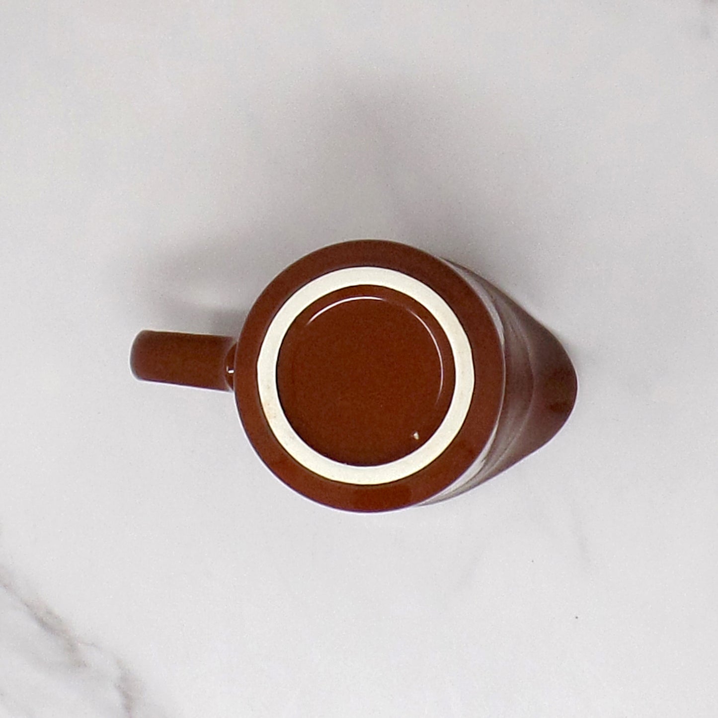 Vintage Brown & Ivory Ceramic Cream and Sugar Set - Mid-Century Modern, Made in USA (1960s)