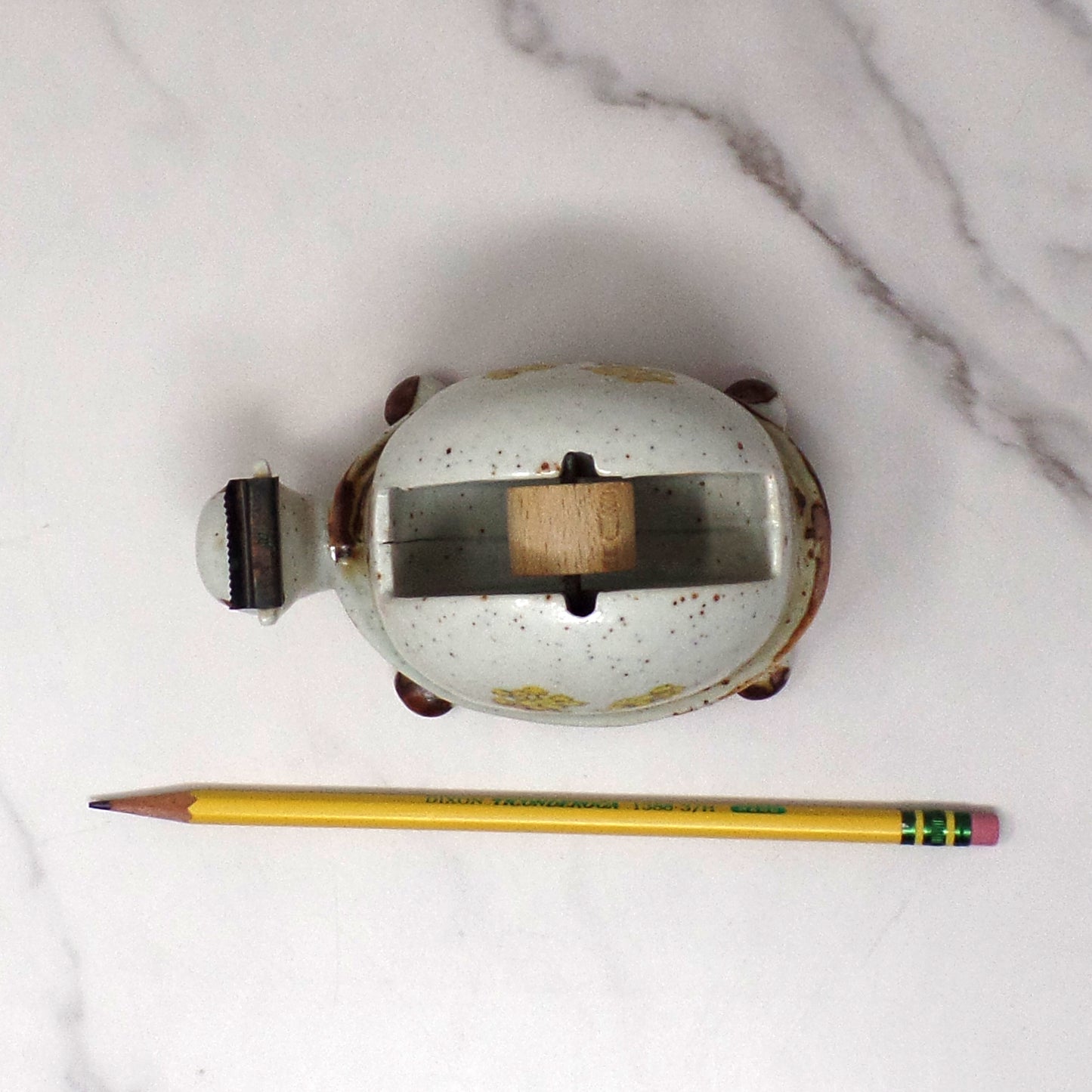 Vintage Ceramic Turtle Tape Dispenser (1970s)