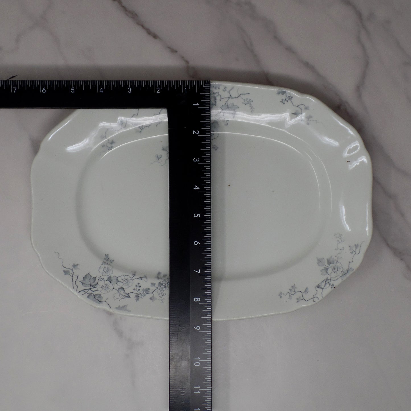 Antique Alfred Meakin Ironstone Small Transferware Platter / Underplate (12” x 8.75”), Superior (c1875)