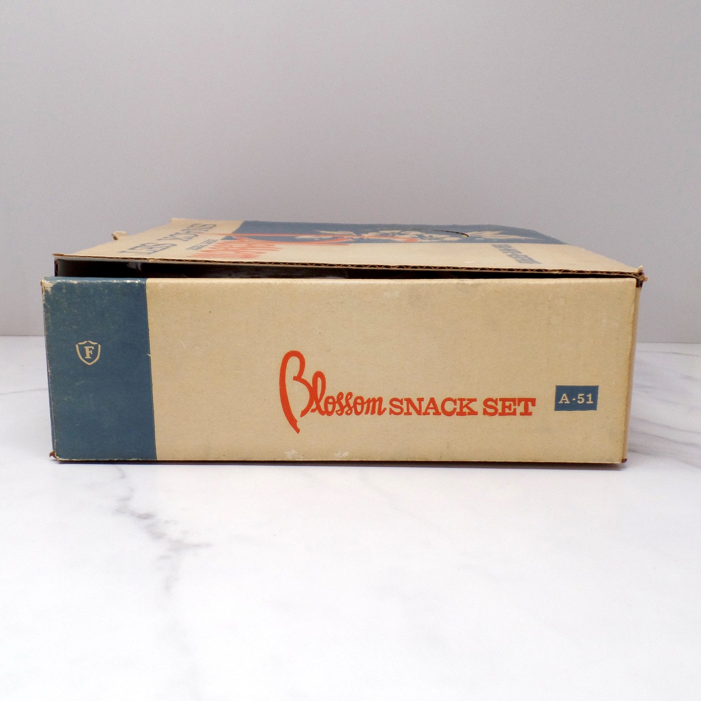 Vintage Federal Glass Snack Sets, Blossom (4 sets in original box) (1950s)
