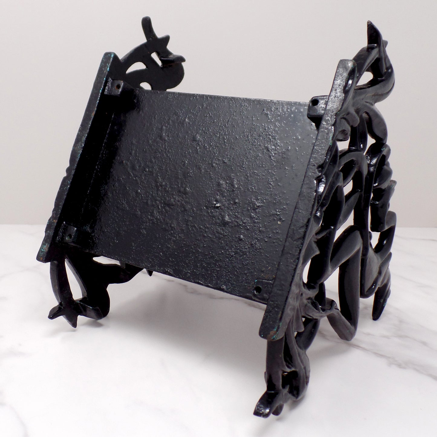 Vintage Dancing Frogs Cast Iron Art Deco Fishbowl Stand / Rack (1920s-1930s)