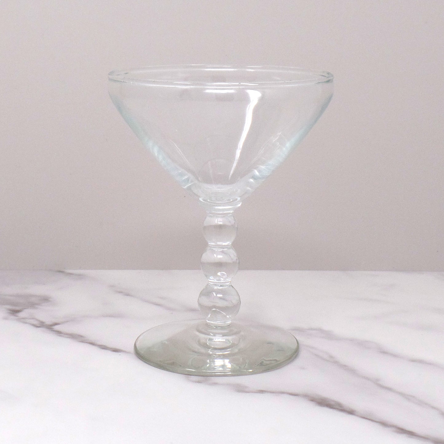 Vintage Libbey Knob Hill Ball Stem Coupe Champaign Glass, 4 oz (1950s) - Factory Flaw in Stem