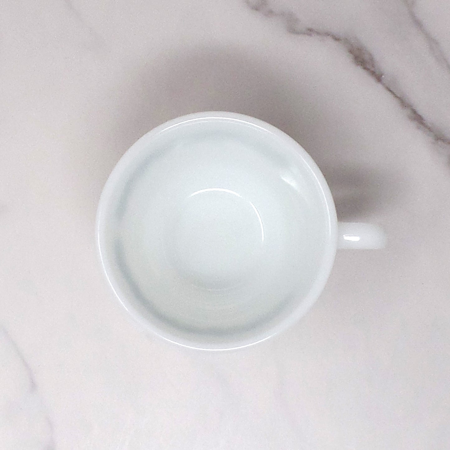 Vintage Pyrex C-Handle Coffee Mug / Tea Cup, Spring Blossom Green (1970s)