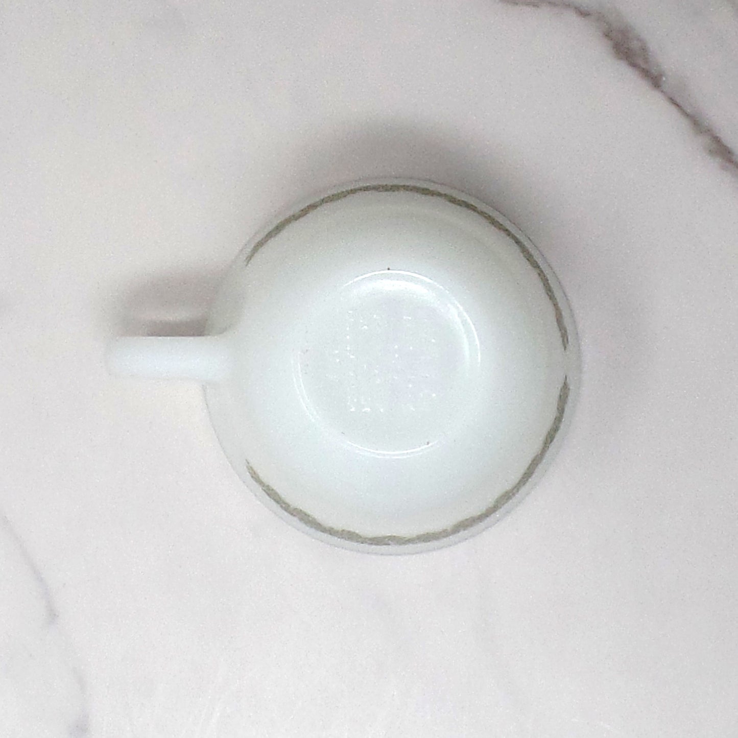 Vintage Pyrex C-Handle Coffee Mug / Tea Cup, Spring Blossom Green (1970s)