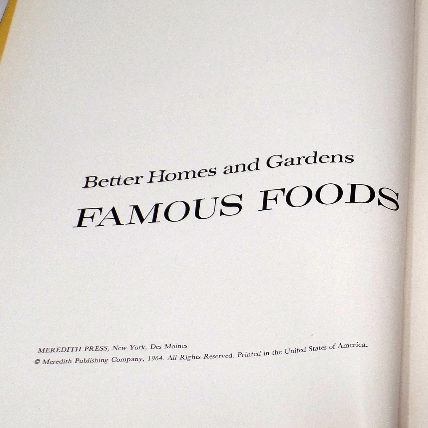 Vintage Cookbook - Better Homes & Gardens Famous Foods from Famous Places (1964)