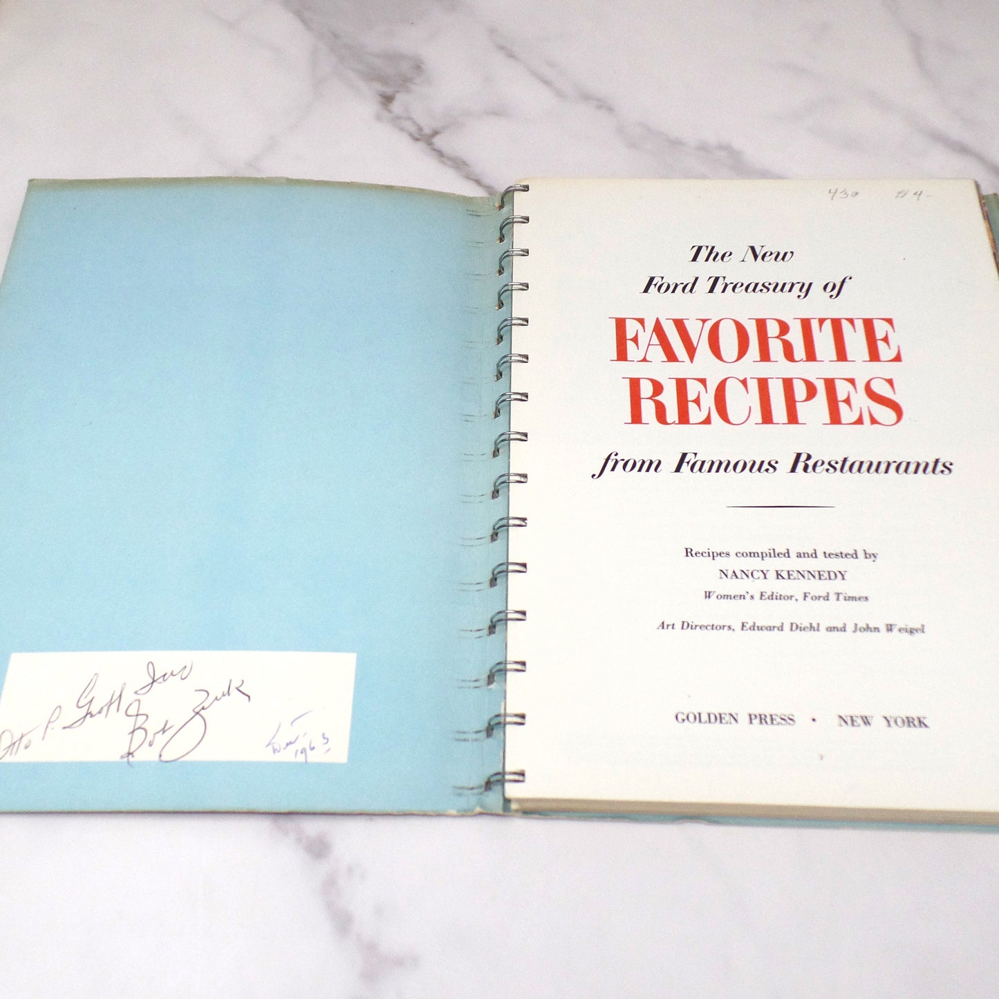Vintage Cookbook - The New Ford Treasury of Favorite Recipes from Famous Restaurants (1963)