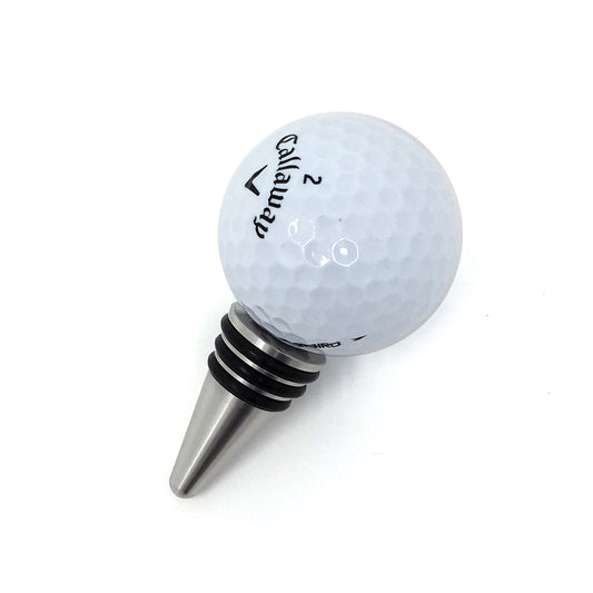 Golf Ball Wine Bottle Stopper with Stainless Steel Base