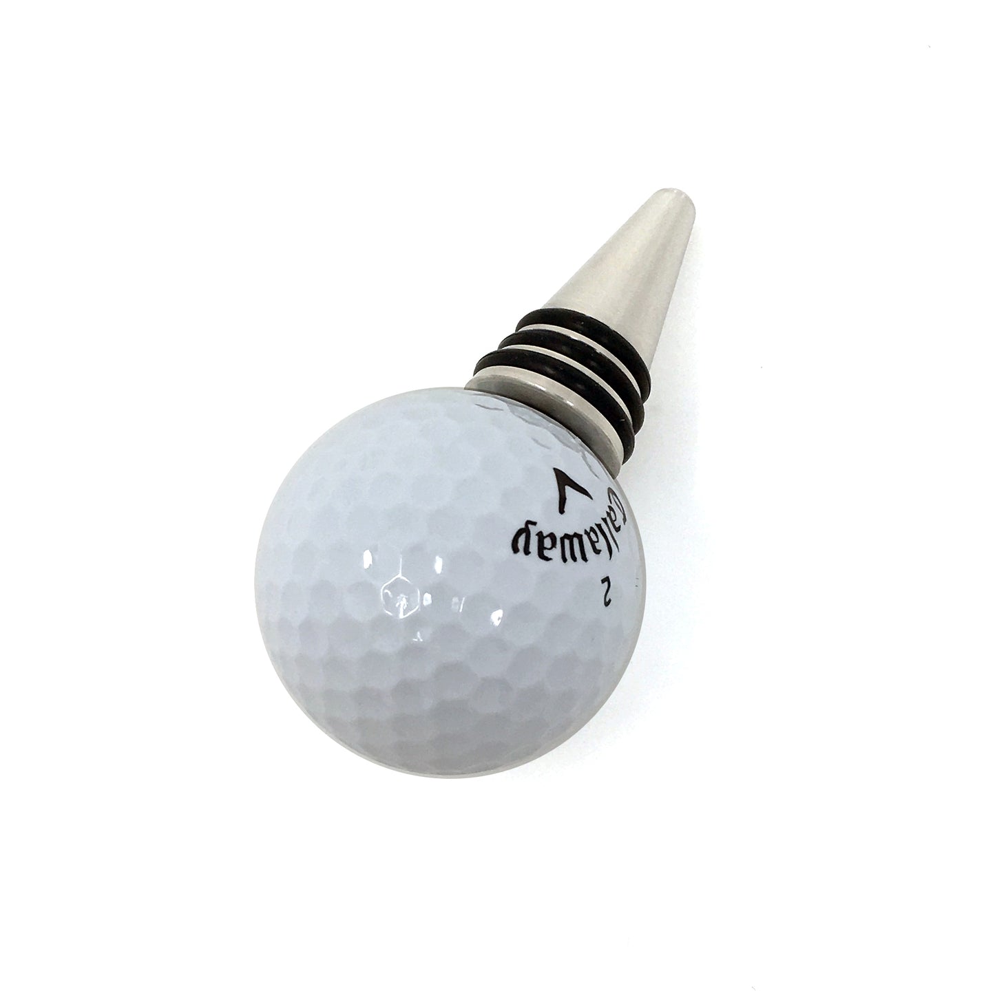 Golf Ball Wine Bottle Stopper with Stainless Steel Base