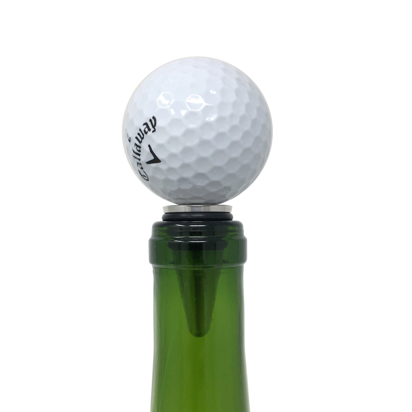 Golf Ball Wine Bottle Stopper with Stainless Steel Base