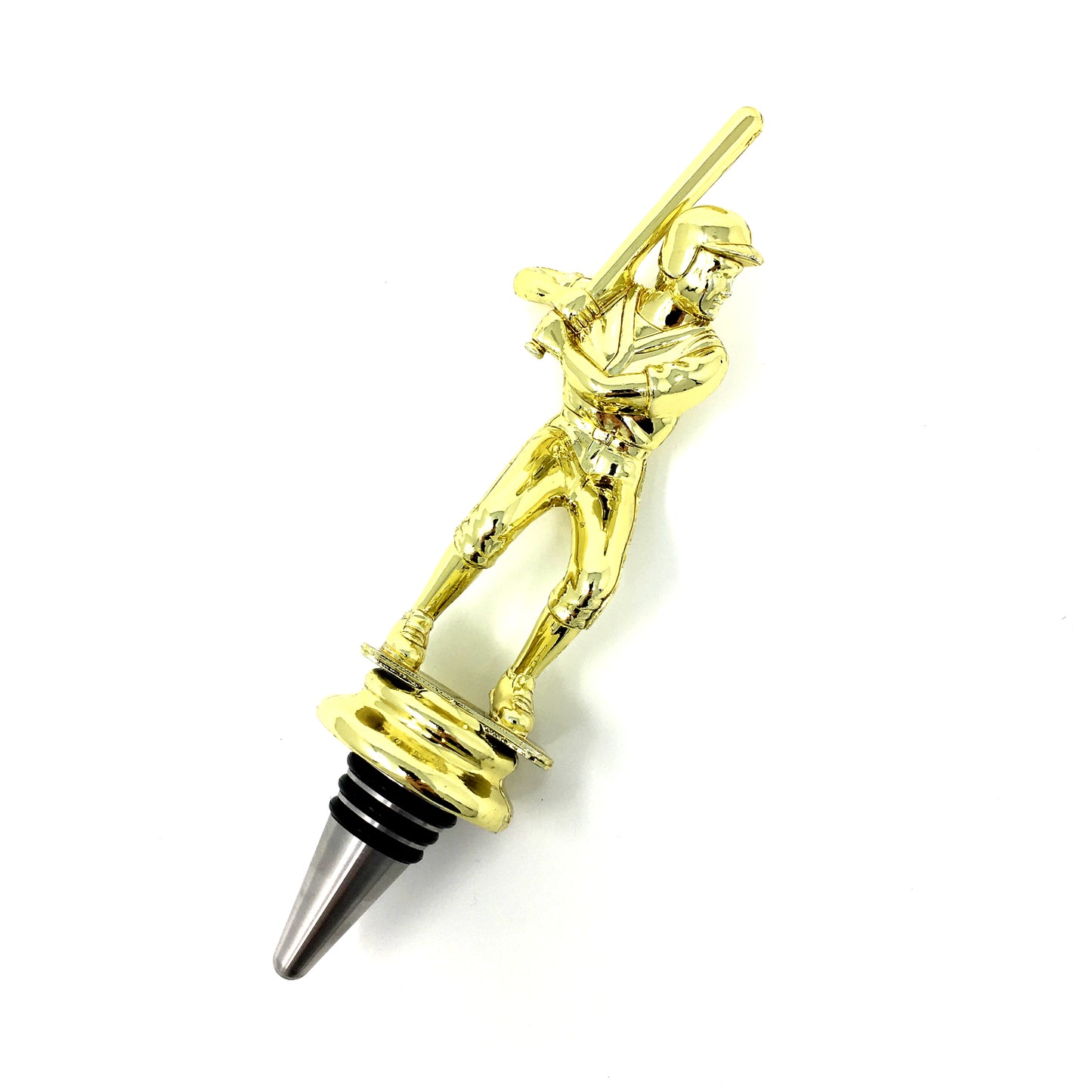 Baseball Trophy Wine Bottle Stopper with Stainless Steel Base