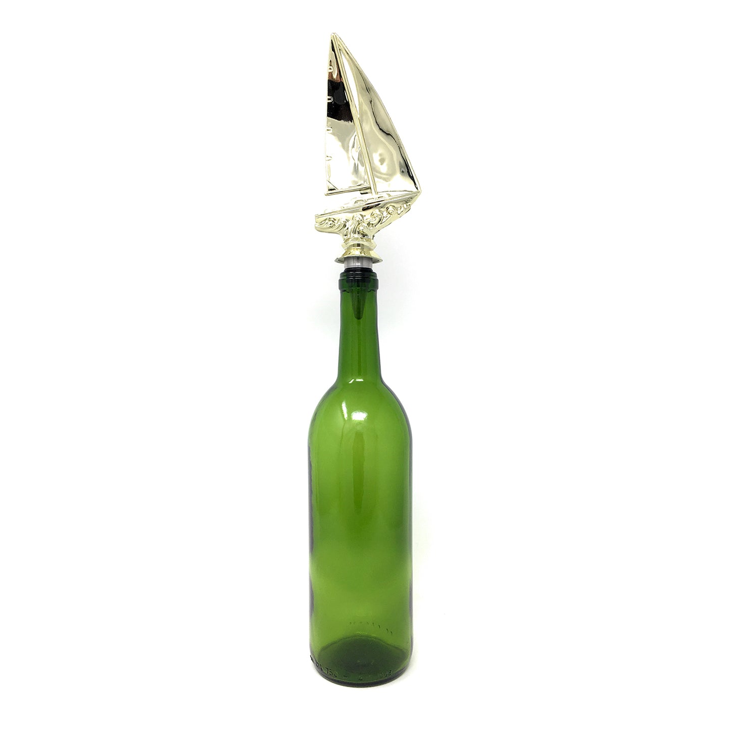 Sailboat Trophy Wine Bottle Stopper with Stainless Steel Base