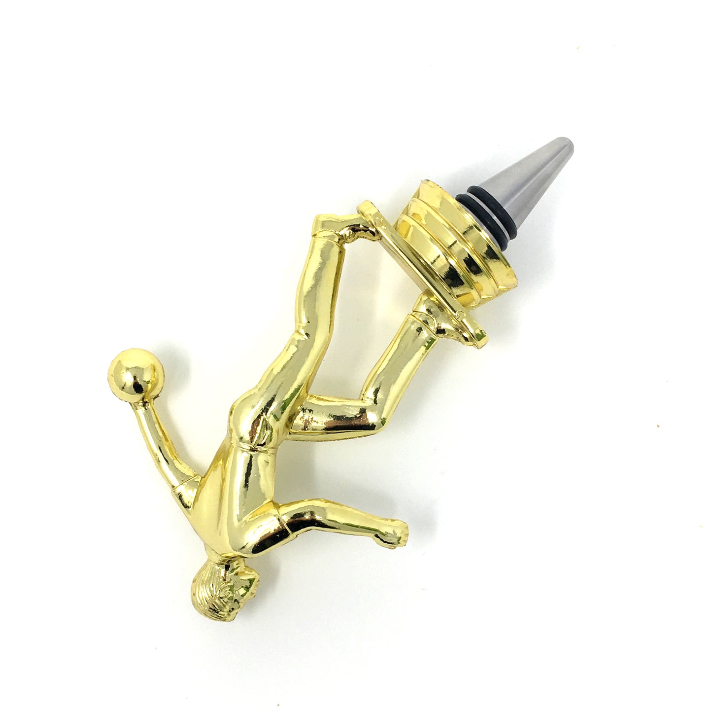 Bowling Trophy Wine Bottle Stopper with Stainless Steel Base