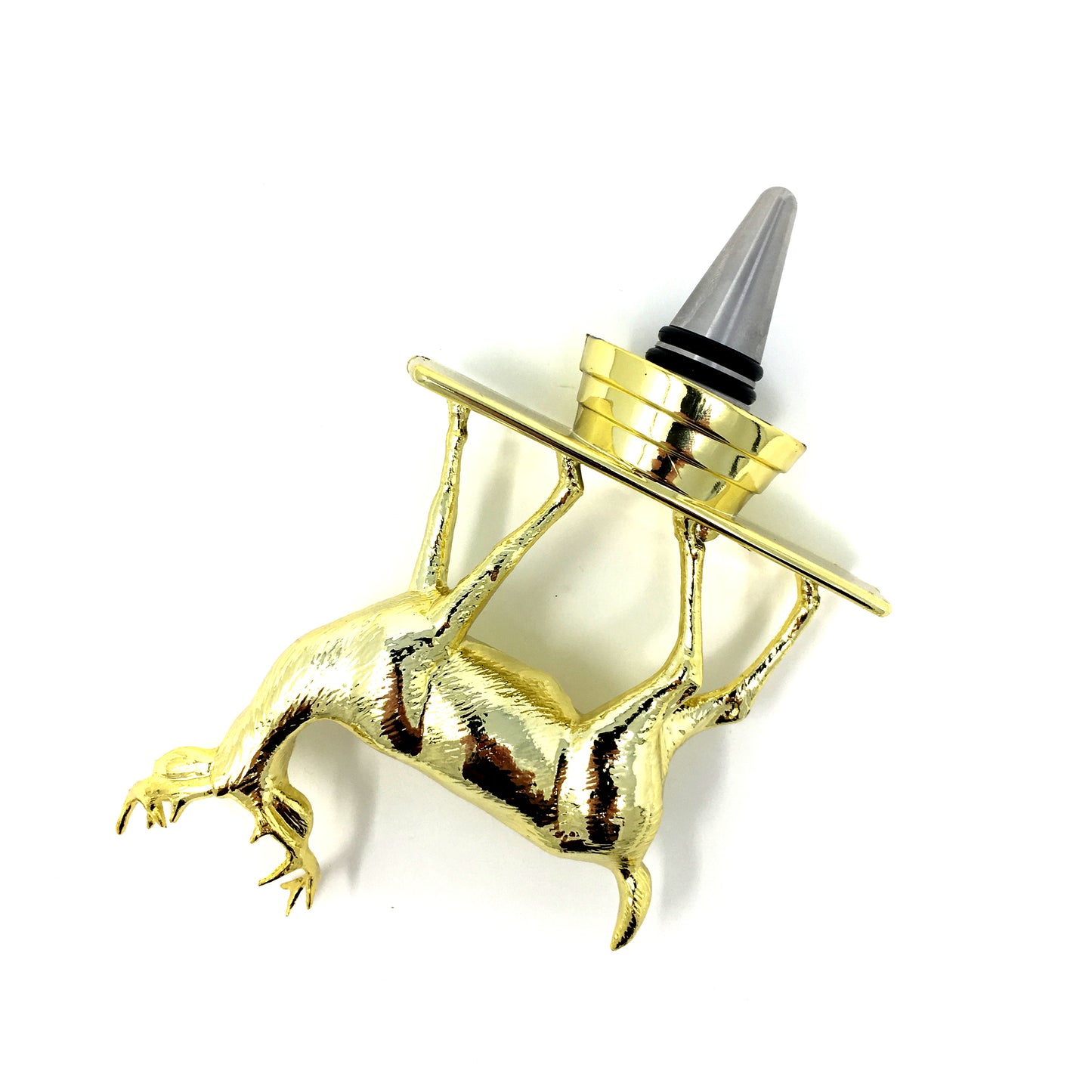 Buck Deer Trophy Wine Bottle Stopper with Stainless Steel Base
