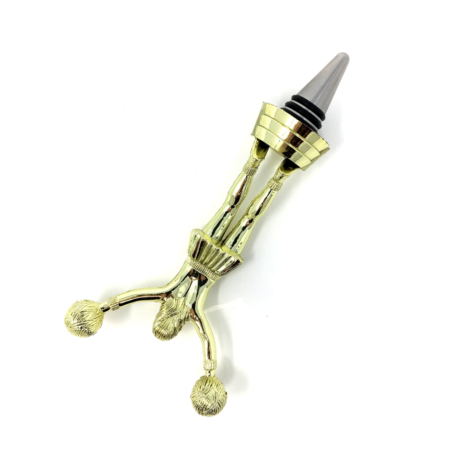 Cheerleader Trophy Wine Bottle Stopper with Stainless Steel Base