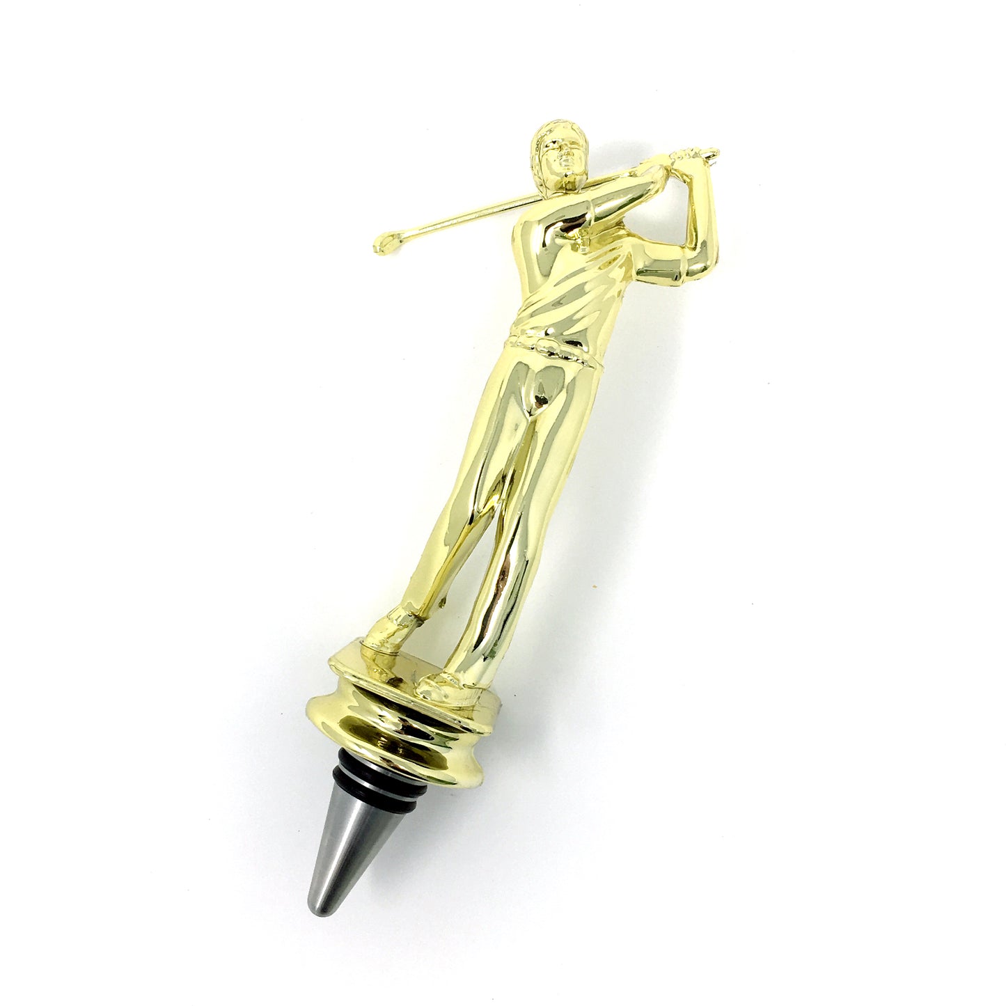 Golf Trophy Wine Bottle Stopper with Stainless Steel Base