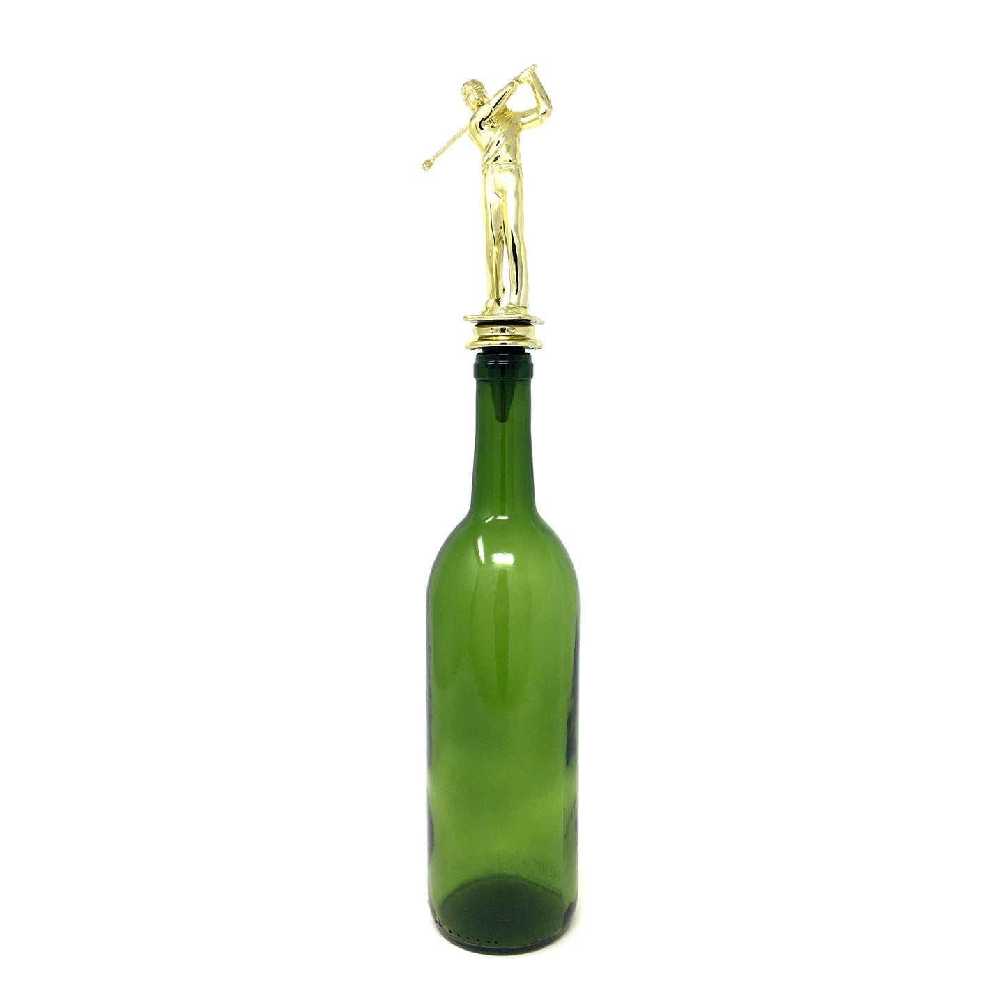 Golf Trophy Wine Bottle Stopper with Stainless Steel Base