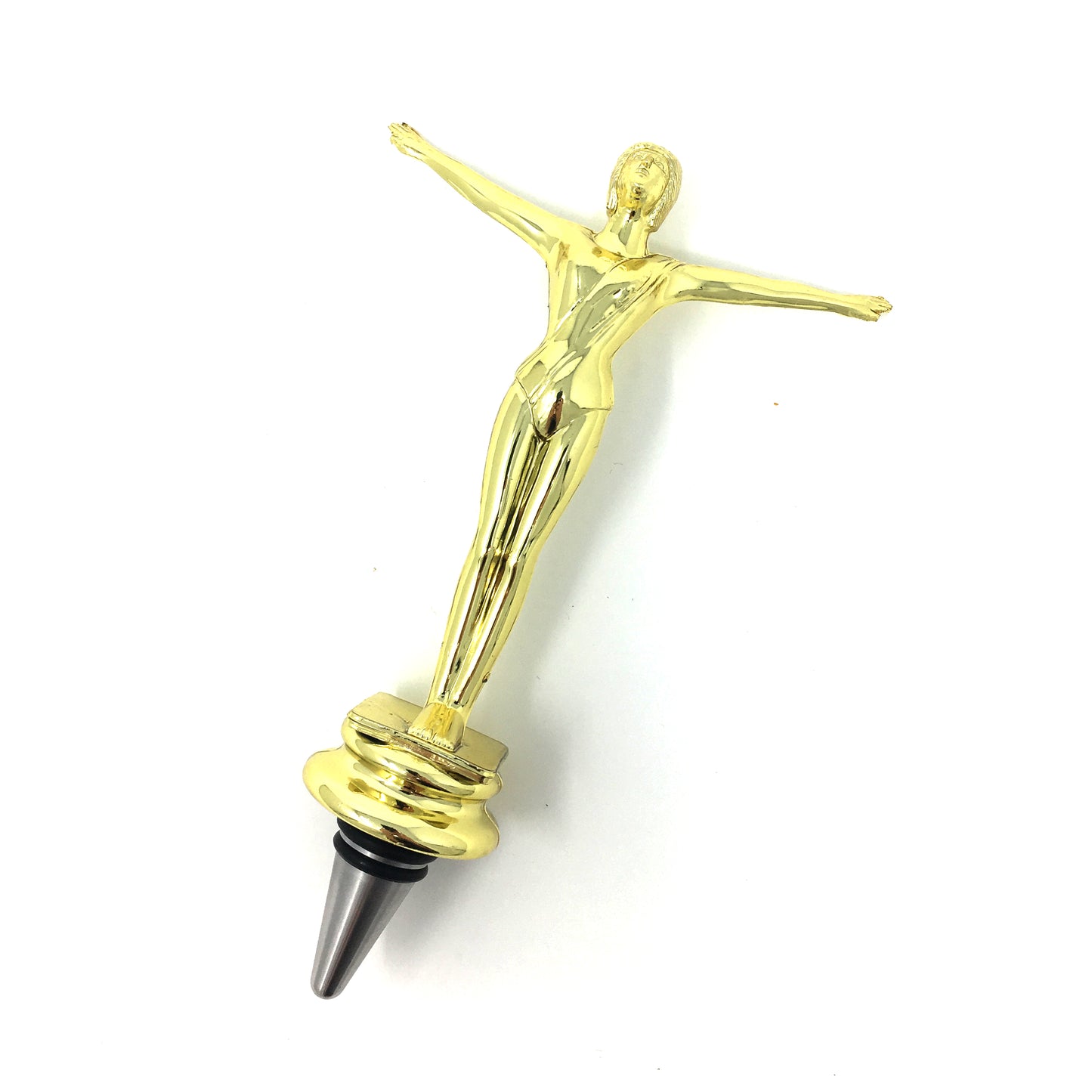 Gymnast Trophy Wine Bottle Stopper with Stainless Steel Base
