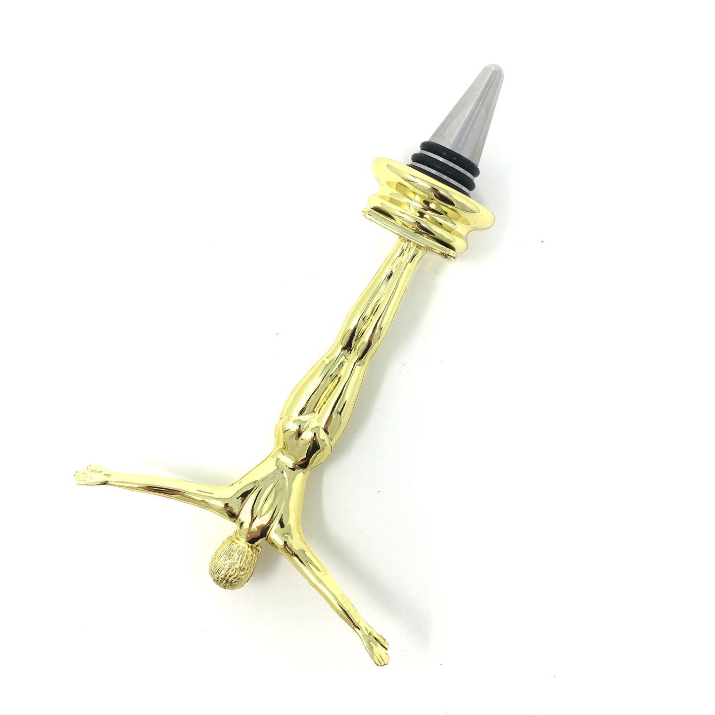 Gymnast Trophy Wine Bottle Stopper with Stainless Steel Base