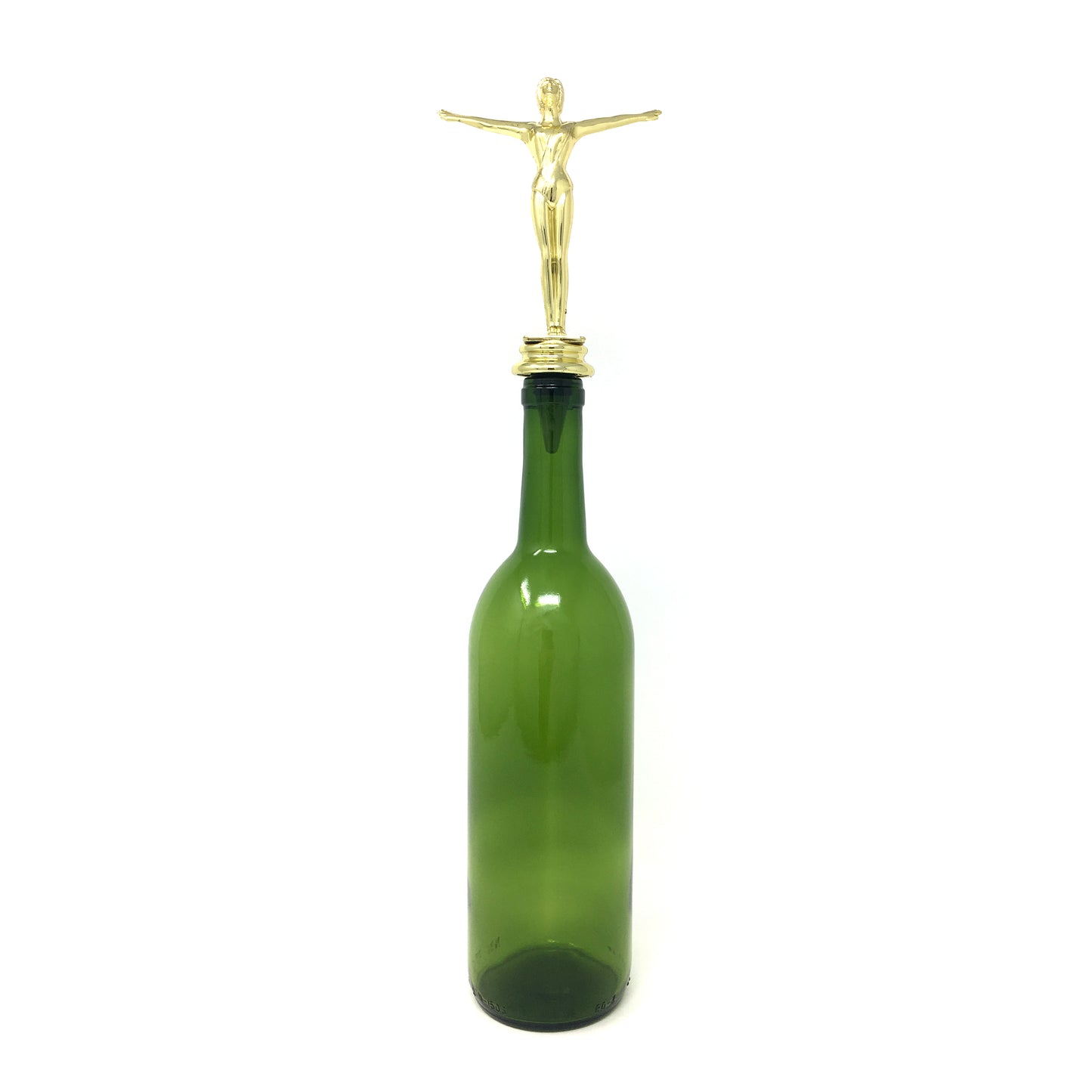 Gymnast Trophy Wine Bottle Stopper with Stainless Steel Base