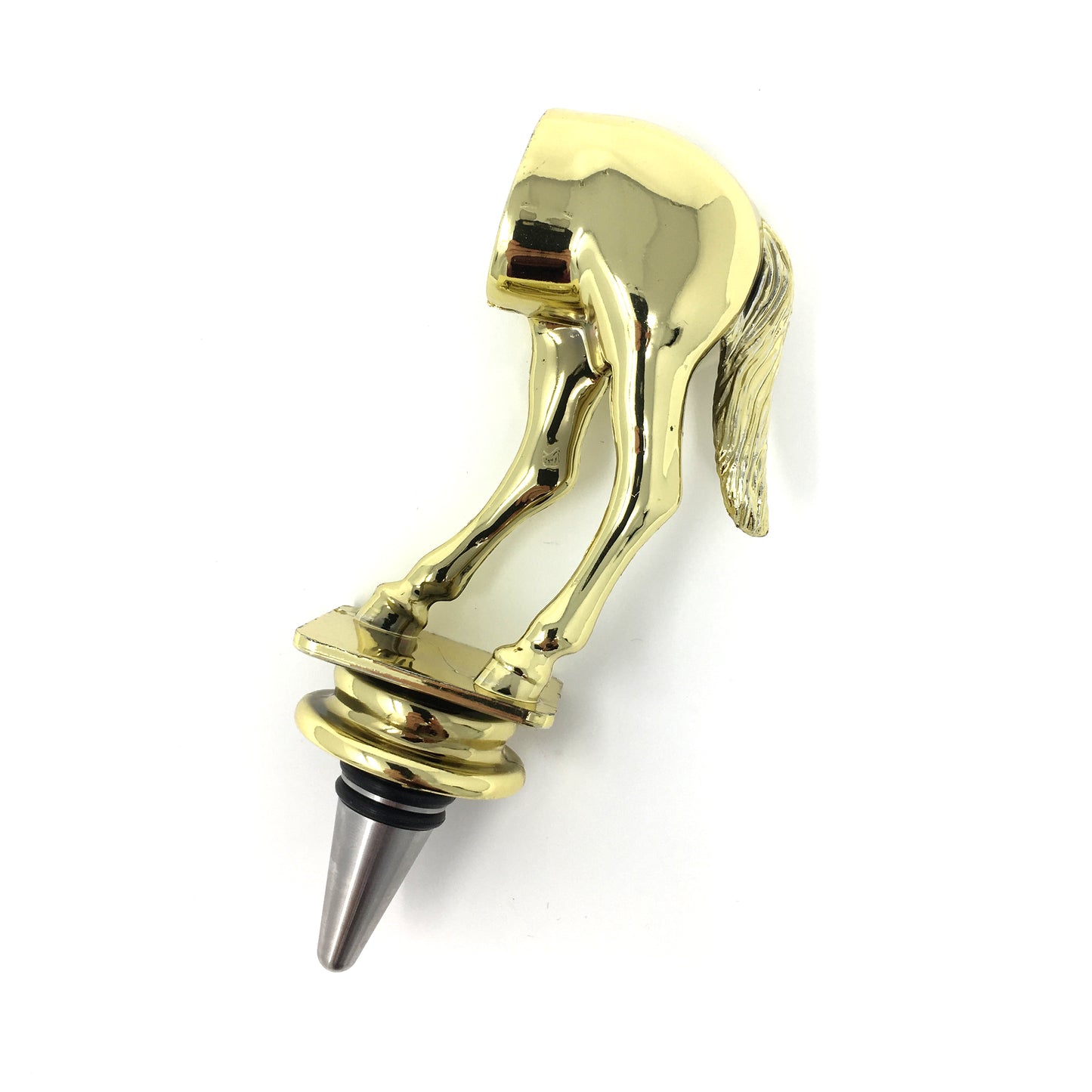Horse's Rear Trophy Wine Bottle Stopper with Stainless Steel Base