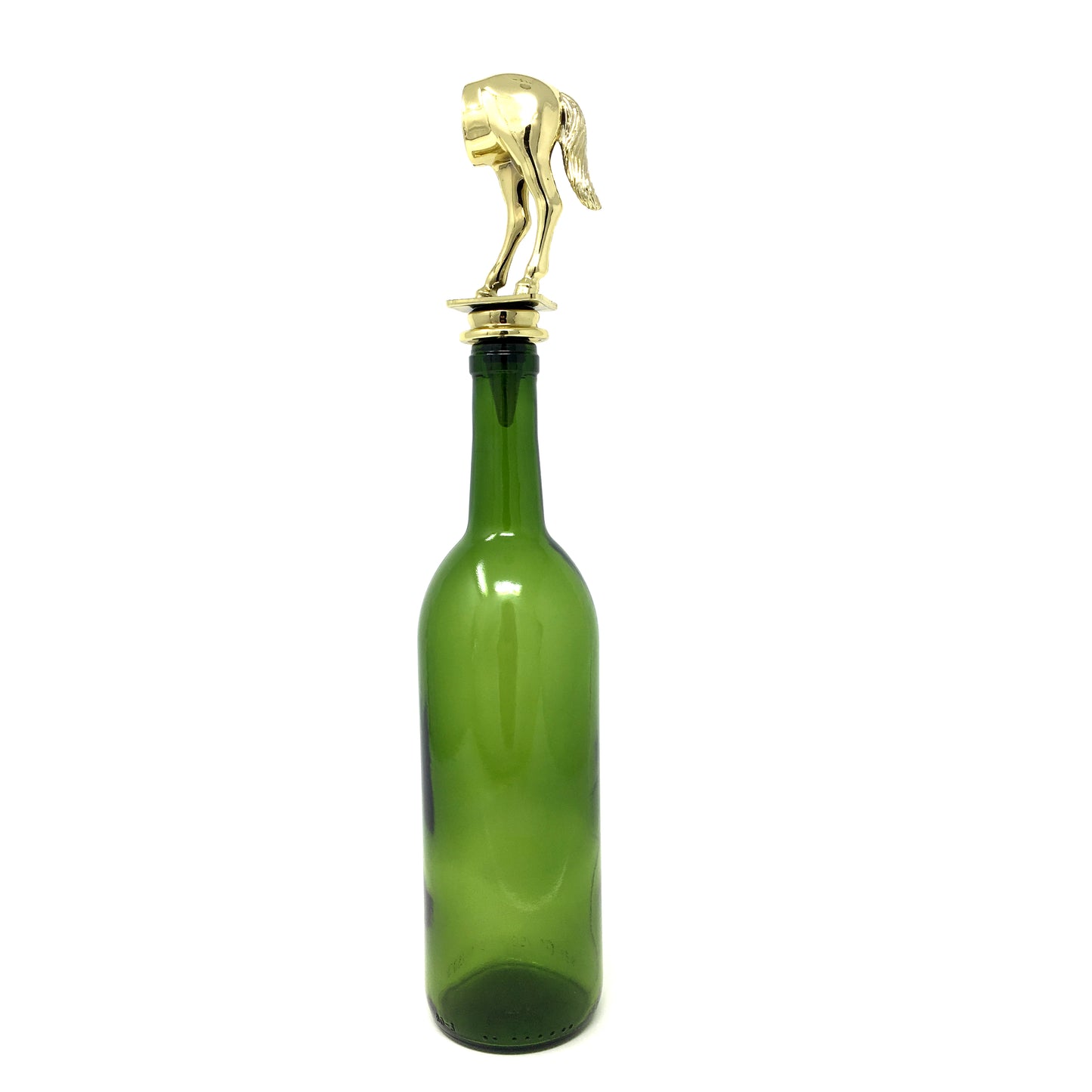 Horse's Rear Trophy Wine Bottle Stopper with Stainless Steel Base