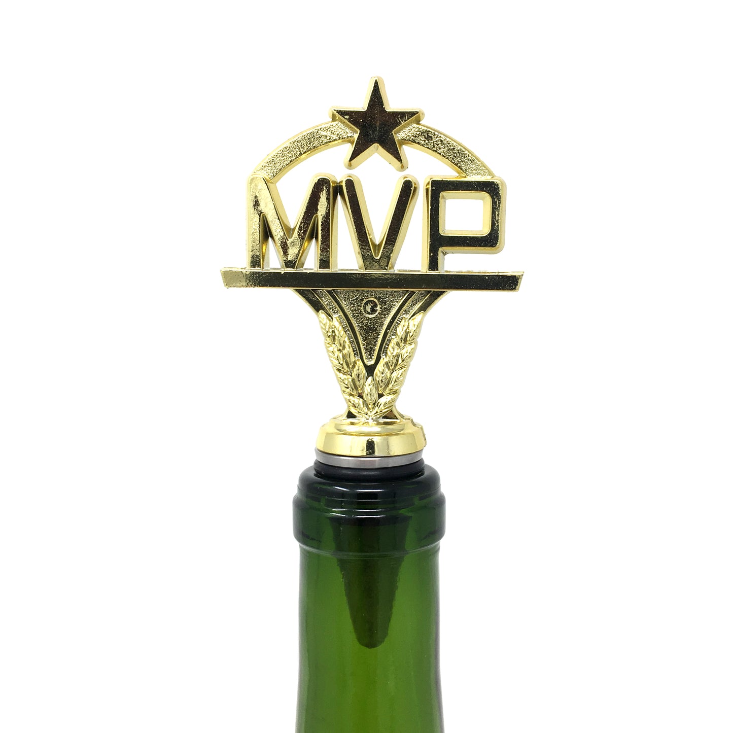 MVP Trophy Wine Bottle Stopper with Stainless Steel Base