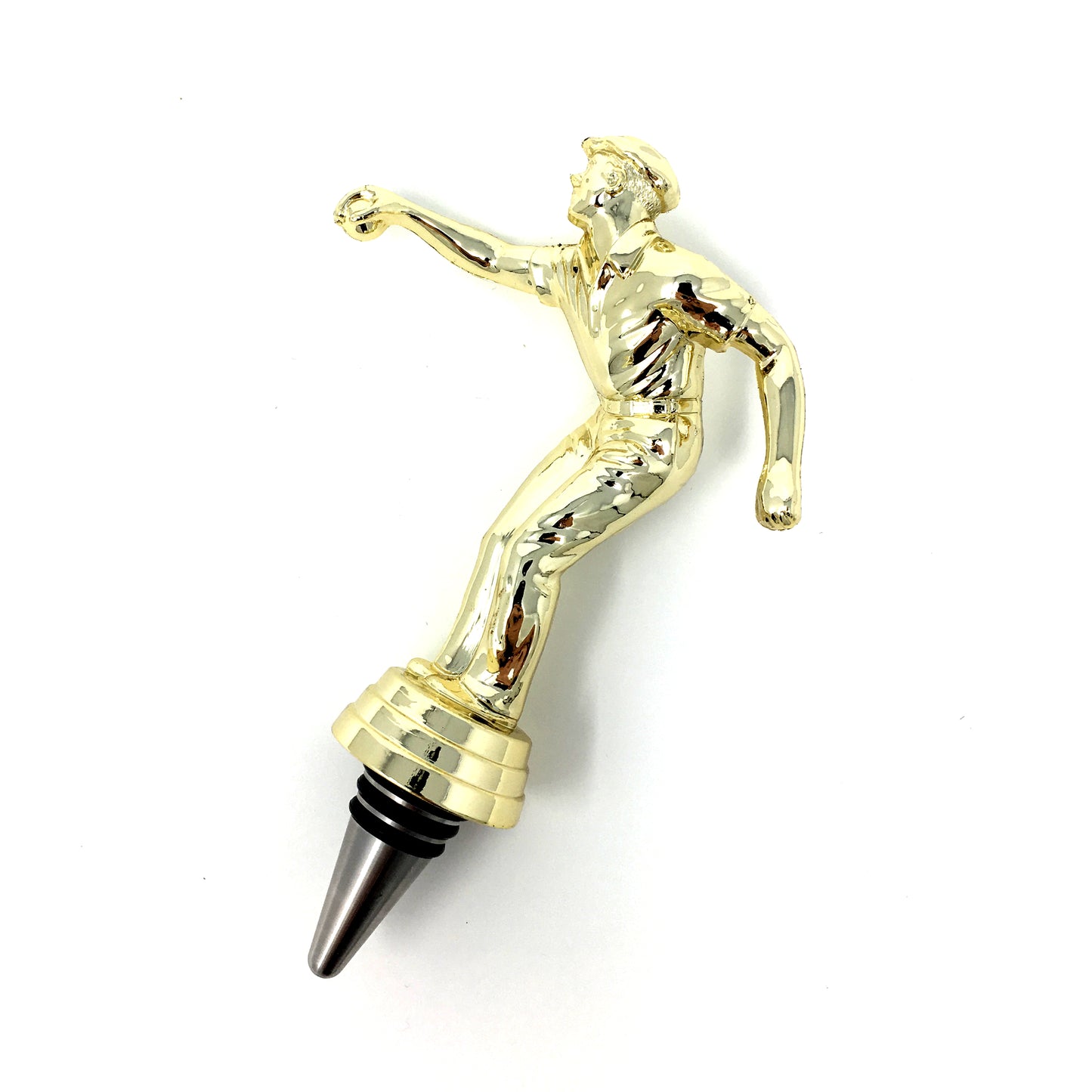 Petanque Trophy Wine Bottle Stopper with Stainless Steel Base