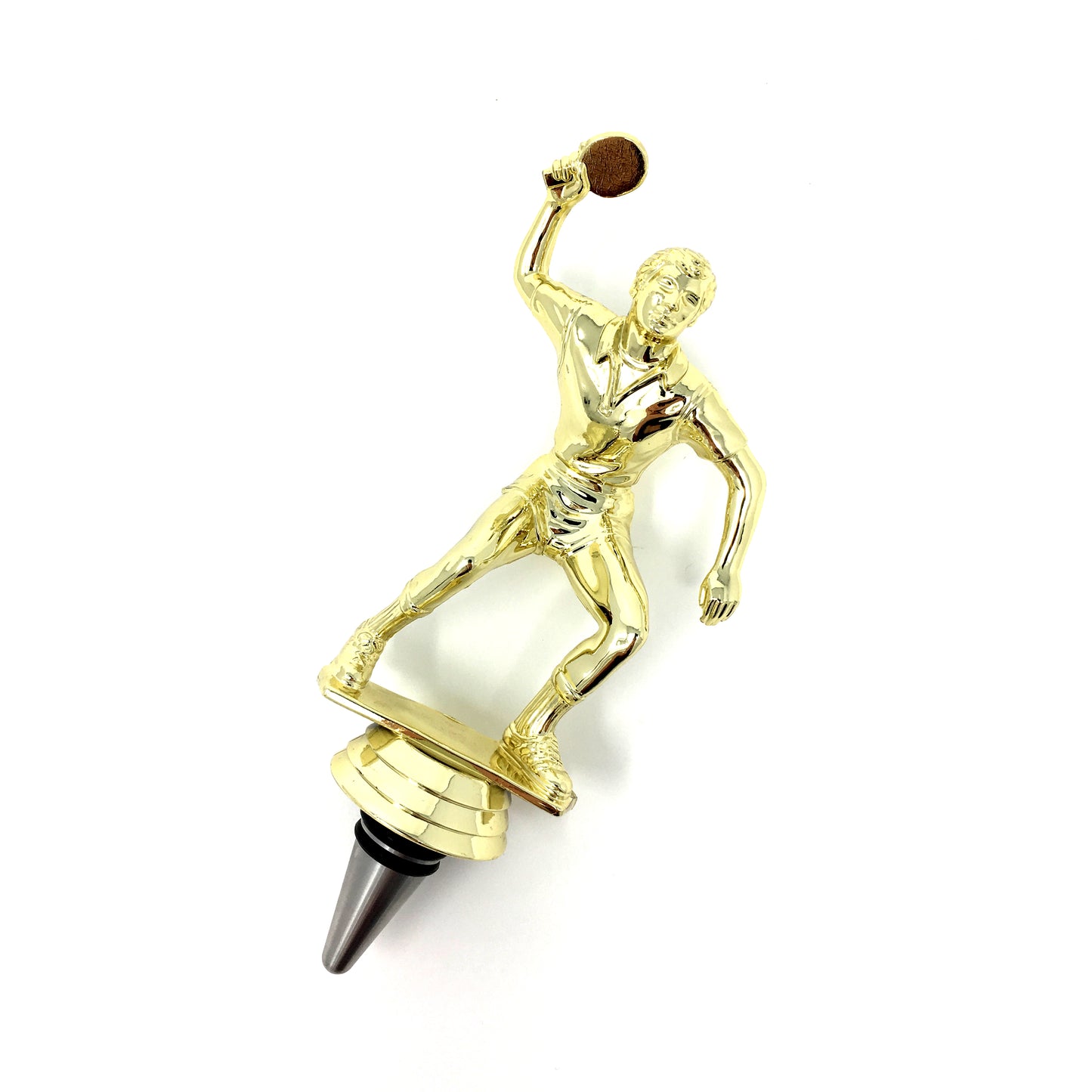 Ping Pong Trophy Wine Bottle Stopper with Stainless Steel Base