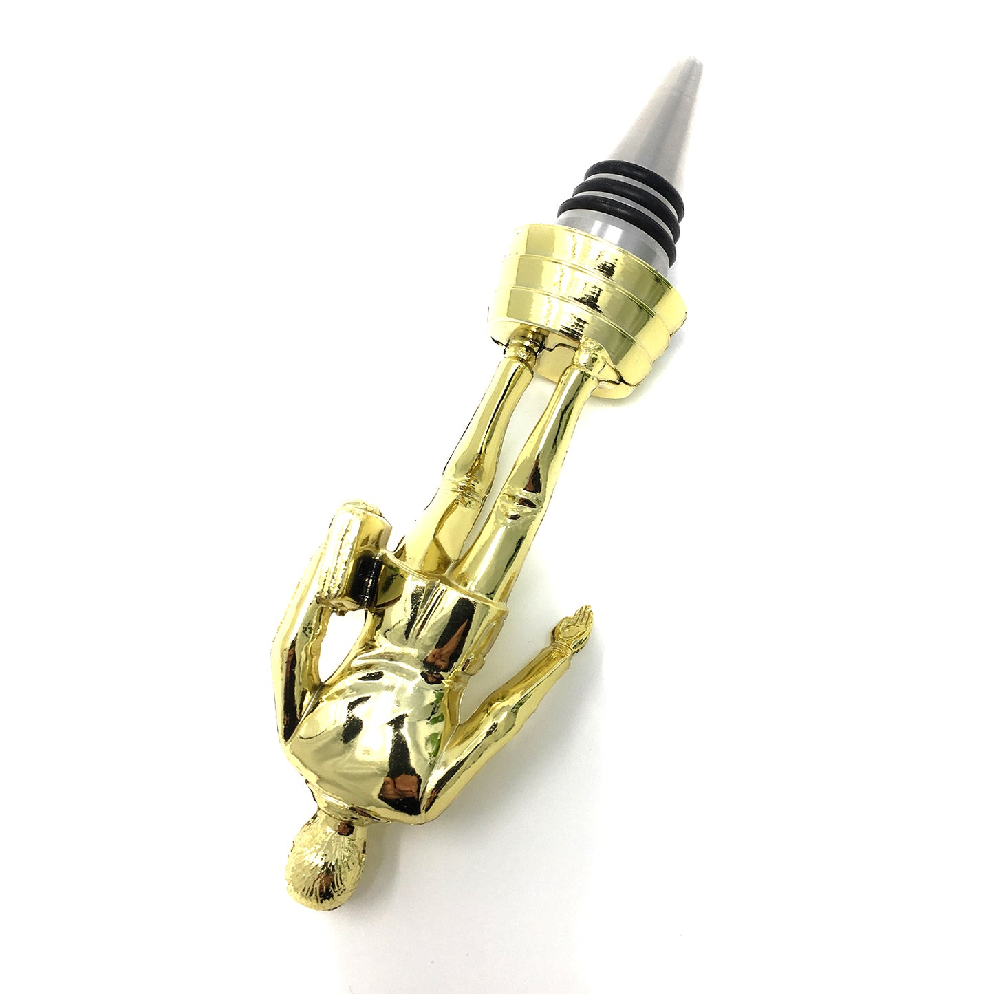 Salesman Trophy Wine Bottle Stopper with Stainless Steel Base