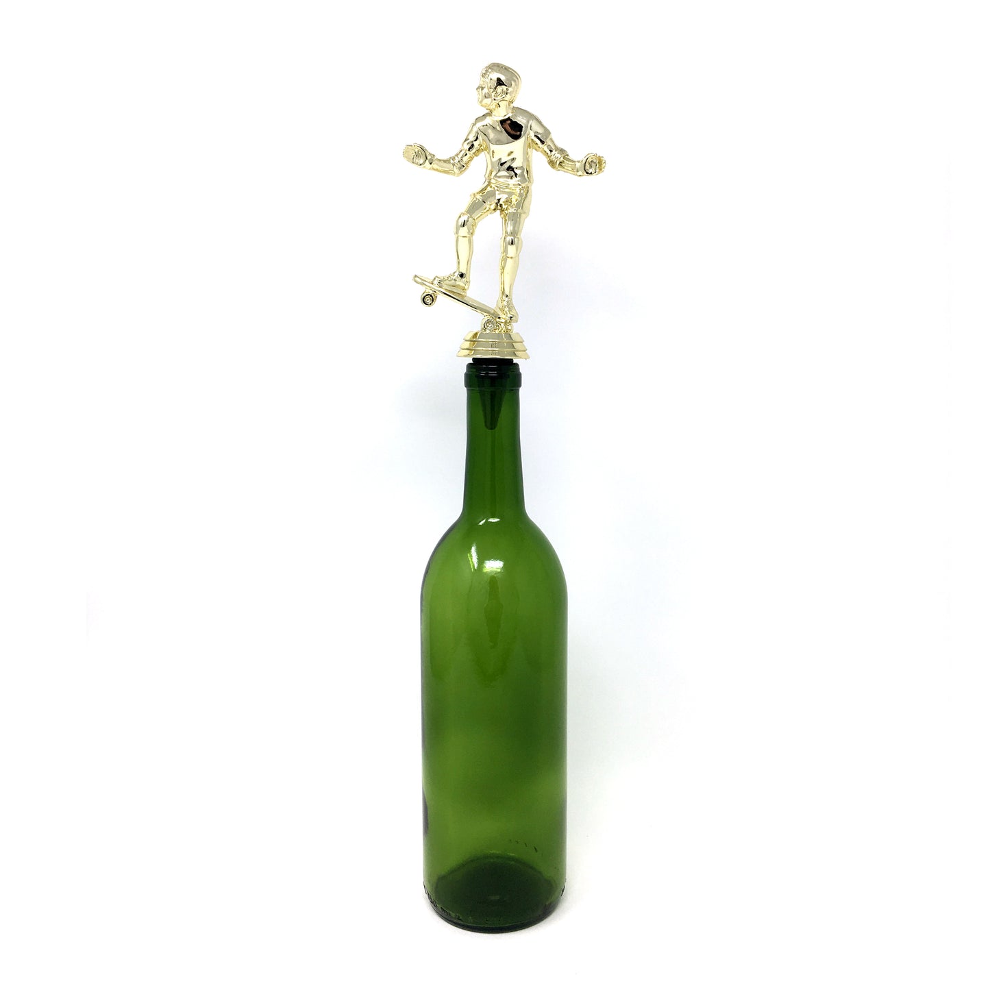 Skateboard Trophy Wine Bottle Stopper with Stainless Steel Base