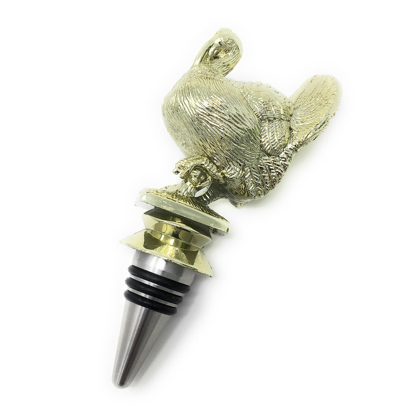 IKC Design Turkey Trophy Wine Bottle Stopper with Stainless Steel Base