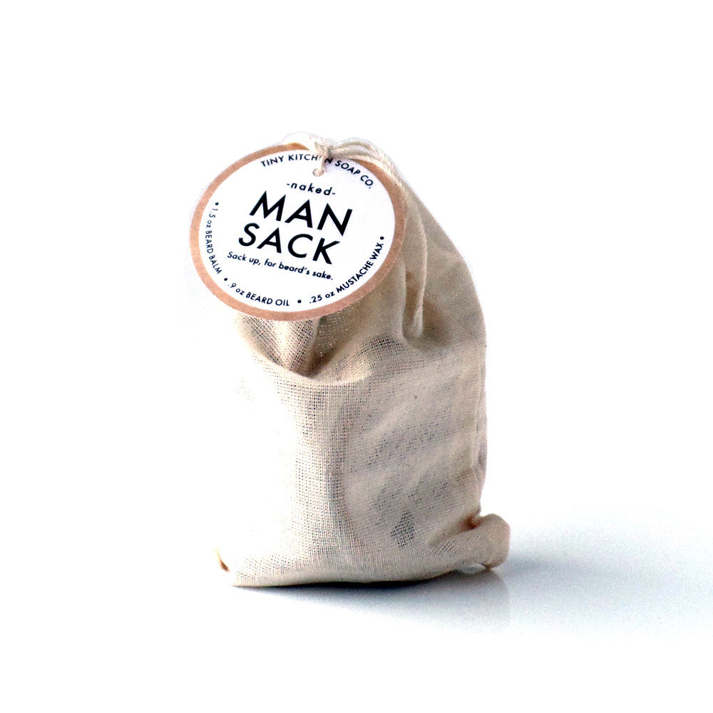 Naked (Fragrance Free) Man Sack Organic Beard Grooming Kit