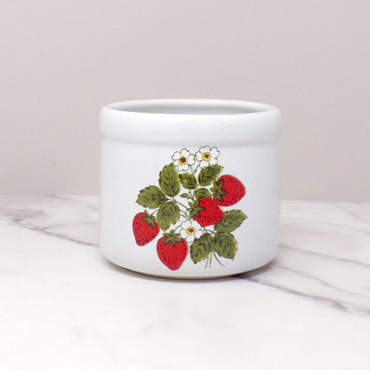 Vintage McCoy Strawberry Country Ceramic Small Crock (657) (1980s)