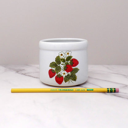 Vintage McCoy Strawberry Country Ceramic Small Crock (657) (1980s)
