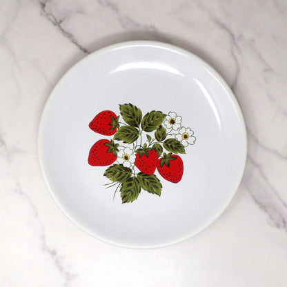 Vintage McCoy Strawberry Country Ceramic Large Dinner Plate, 10 1/2" (1980s)