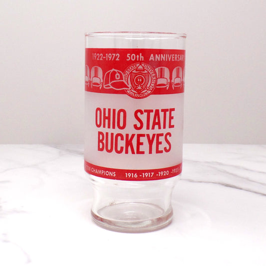 Vintage OSU Buckeyes Glass: 50th Anniversary of Ohio Stadium at The Ohio State University (1972)
