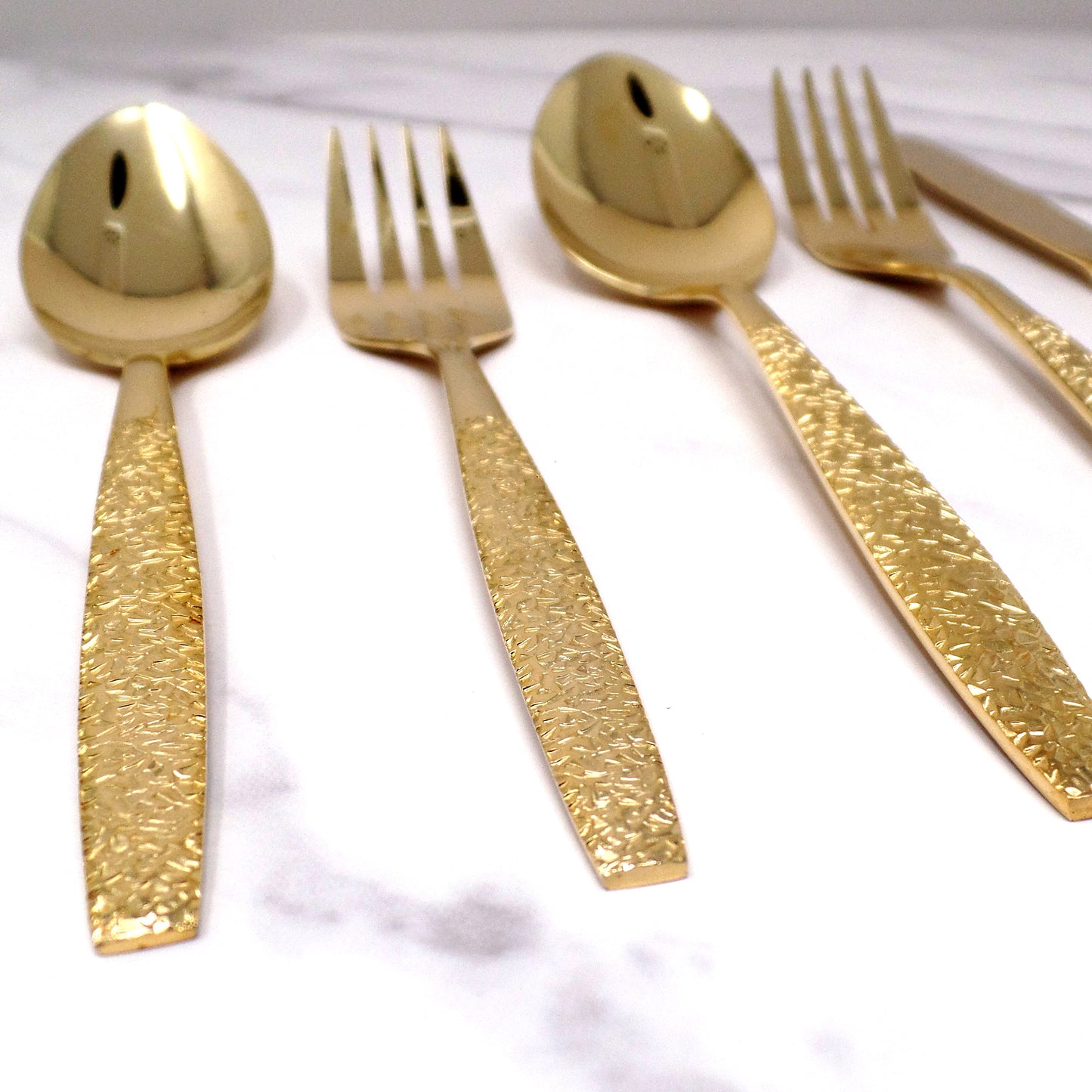 Vintage Lifetime Cutlery Gold Plated Stainless Steel Flatware, 50 Piece Service for 8 (1970s)