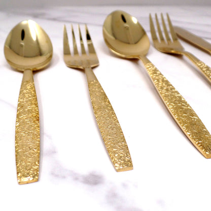 Vintage Lifetime Cutlery Gold Plated Stainless Steel Flatware, 50 Piece Service for 8 (1970s)